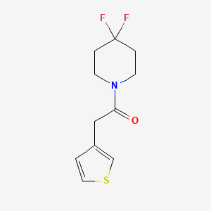 molecular formula C11H13F2NOS B2365593 1-(4,4-Difluoropiperidin-1-yl)-2-thiophen-3-ylethanone CAS No. 2329416-54-6