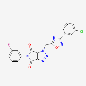 B2365596 1-((3-(3-chlorophenyl)-1,2,4-oxadiazol-5-yl)methyl)-5-(3-fluorophenyl)-1,6a-dihydropyrrolo[3,4-d][1,2,3]triazole-4,6(3aH,5H)-dione CAS No. 1207059-59-3