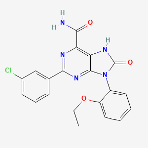 2-(3-chlorophenyl)-9-(2-ethoxyphenyl)-8-oxo-8,9-dihydro-7H-purine-6-carboxamide