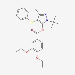 1-(tert-butyl)-3-methyl-4-(phenylthio)-1H-pyrazol-5-yl 3,4-diethoxybenzoate