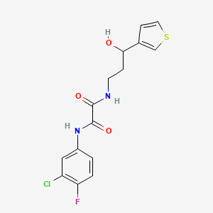 N1-(3-chloro-4-fluorophenyl)-N2-(3-hydroxy-3-(thiophen-3-yl)propyl)oxalamide