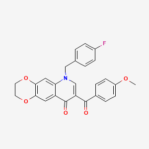 6-(4-fluorobenzyl)-8-(4-methoxybenzoyl)-2,3-dihydro[1,4]dioxino[2,3-g]quinolin-9(6H)-one