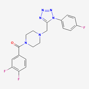 (3,4-difluorophenyl)(4-((1-(4-fluorophenyl)-1H-tetrazol-5-yl)methyl)piperazin-1-yl)methanone