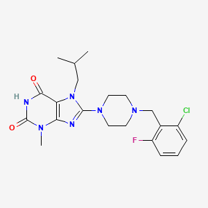 8-(4-(2-chloro-6-fluorobenzyl)piperazin-1-yl)-7-isobutyl-3-methyl-1H-purine-2,6(3H,7H)-dione