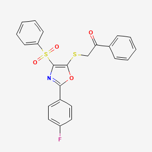 2-((2-(4-Fluorophenyl)-4-(phenylsulfonyl)oxazol-5-yl)thio)-1-phenylethanone