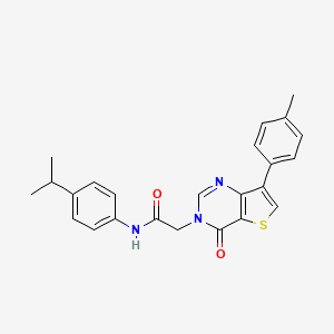 molecular formula C24H23N3O2S B2365648 2-[7-(4-methylphenyl)-4-oxo-3H,4H-thieno[3,2-d]pyrimidin-3-yl]-N-[4-(propan-2-yl)phenyl]acetamide CAS No. 1207030-13-4
