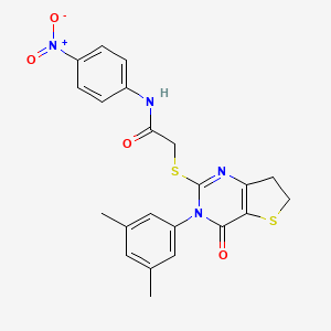 2-((3-(3,5-dimethylphenyl)-4-oxo-3,4,6,7-tetrahydrothieno[3,2-d]pyrimidin-2-yl)thio)-N-(4-nitrophenyl)acetamide