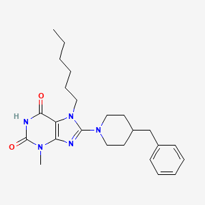 8-(4-Benzylpiperidin-1-yl)-7-hexyl-3-methylpurine-2,6-dione