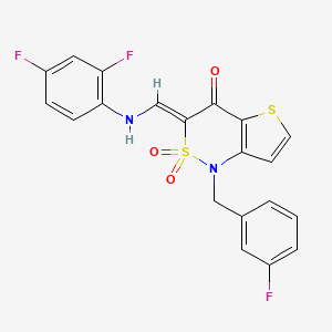 (Z)-3-(((2,4-difluorophenyl)amino)methylene)-1-(3-fluorobenzyl)-1H-thieno[3,2-c][1,2]thiazin-4(3H)-one 2,2-dioxide