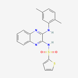 molecular formula C20H18N4O2S2 B2365678 N-[3-(2,5-dimethylanilino)quinoxalin-2-yl]thiophene-2-sulfonamide CAS No. 714929-21-2