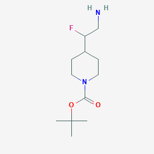 molecular formula C12H23FN2O2 B2365679 tert-Butyl 4-(2-amino-1-fluoroethyl)piperidine-1-carboxylate CAS No. 1781380-67-3