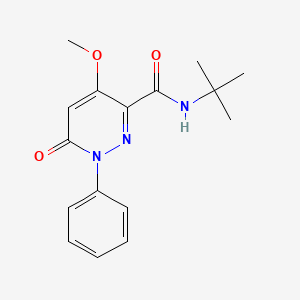 molecular formula C16H19N3O3 B2365691 N-tert-butyl-4-methoxy-6-oxo-1-phenylpyridazine-3-carboxamide CAS No. 921785-95-7