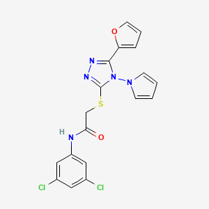 N-(3,5-dichlorophenyl)-2-{[5-(furan-2-yl)-4-(1H-pyrrol-1-yl)-4H-1,2,4-triazol-3-yl]sulfanyl}acetamide