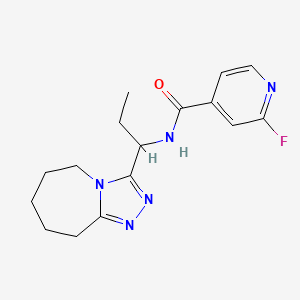 2-fluoro-N-(1-{5H,6H,7H,8H,9H-[1,2,4]triazolo[4,3-a]azepin-3-yl}propyl)pyridine-4-carboxamide