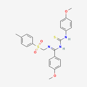 (E)-4-methoxy-N-((4-methoxyphenyl)carbamothioyl)-N'-(tosylmethyl)benzimidamide