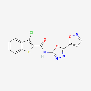 3-chloro-N-(5-(isoxazol-5-yl)-1,3,4-oxadiazol-2-yl)benzo[b]thiophene-2-carboxamide