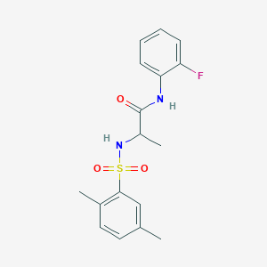 2-[(2,5-dimethylphenyl)sulfonylamino]-N-(2-fluorophenyl)propanamide
