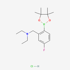 molecular formula C17H28BClFNO2 B2365714 2-(Diethylaminomethyl)-4-fluorophenylboronic acid, pinacol ester, hcl CAS No. 2096334-24-4