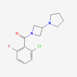 molecular formula C14H16ClFN2O B2365720 1-[1-(2-Chloro-6-fluorobenzoyl)azetidin-3-yl]pyrrolidine CAS No. 2309587-60-6