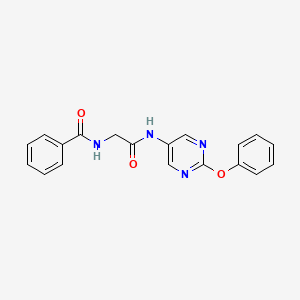 N-(2-oxo-2-((2-phenoxypyrimidin-5-yl)amino)ethyl)benzamide