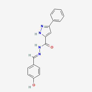 (E)-N'-(4-hydroxybenzylidene)-3-phenyl-1H-pyrazole-5-carbohydrazide