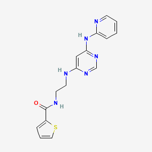 molecular formula C16H16N6OS B2365731 N-(2-((6-(pyridin-2-ylamino)pyrimidin-4-yl)amino)ethyl)thiophene-2-carboxamide CAS No. 1421485-23-5