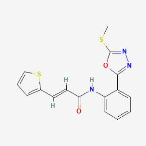 (2E)-N-{2-[5-(methylsulfanyl)-1,3,4-oxadiazol-2-yl]phenyl}-3-(thiophen-2-yl)prop-2-enamide