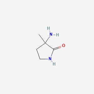 molecular formula C5H10N2O B2365733 3-Amino-3-methylpyrrolidin-2-one CAS No. 105433-86-1