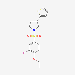 1-((4-Ethoxy-3-fluorophenyl)sulfonyl)-3-(thiophen-2-yl)pyrrolidine