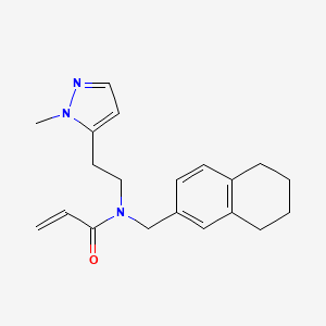 molecular formula C20H25N3O B2365760 N-[2-(2-Methylpyrazol-3-yl)ethyl]-N-(5,6,7,8-tetrahydronaphthalen-2-ylmethyl)prop-2-enamide CAS No. 2411279-27-9