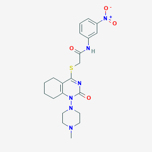 2-((1-(4-methylpiperazin-1-yl)-2-oxo-1,2,5,6,7,8-hexahydroquinazolin-4-yl)thio)-N-(3-nitrophenyl)acetamide