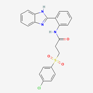 N-(2-(1H-benzo[d]imidazol-2-yl)phenyl)-3-((4-chlorophenyl)sulfonyl)propanamide