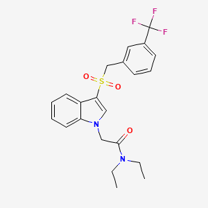 N,N-diethyl-2-(3-((3-(trifluoromethyl)benzyl)sulfonyl)-1H-indol-1-yl)acetamide