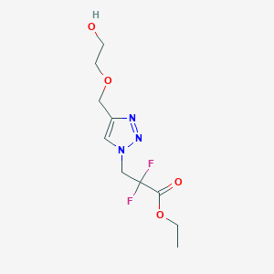 molecular formula C10H15F2N3O4 B2365780 Ethyl 2,2-difluoro-3-[4-(2-hydroxyethoxymethyl)triazol-1-yl]propanoate CAS No. 2137573-89-6