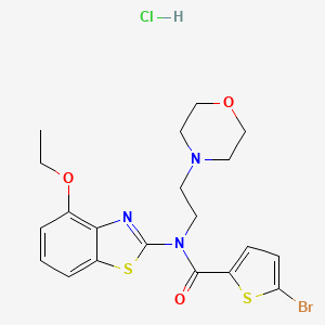 molecular formula C20H23BrClN3O3S2 B2365783 5-bromo-N-(4-ethoxybenzo[d]thiazol-2-yl)-N-(2-morpholinoethyl)thiophene-2-carboxamide hydrochloride CAS No. 1215747-95-7