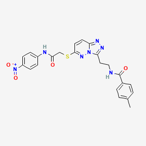 molecular formula C23H21N7O4S B2365784 4-methyl-N-(2-(6-((2-((4-nitrophenyl)amino)-2-oxoethyl)thio)-[1,2,4]triazolo[4,3-b]pyridazin-3-yl)ethyl)benzamide CAS No. 872995-03-4