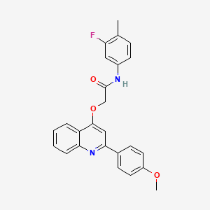 molecular formula C25H21FN2O3 B2365787 N-(3-氟-4-甲基苯基)-2-((2-(4-甲氧基苯基)喹啉-4-基)氧基)乙酰胺 CAS No. 1114832-26-6