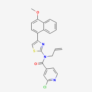 molecular formula C23H18ClN3O2S B2365794 2-chloro-N-[4-(4-methoxynaphthalen-1-yl)-1,3-thiazol-2-yl]-N-(prop-2-en-1-yl)pyridine-4-carboxamide CAS No. 1043268-07-0