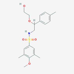 molecular formula C20H27NO5S B2365803 N-(2-(2-hydroxyethoxy)-2-(p-tolyl)ethyl)-4-methoxy-3,5-dimethylbenzenesulfonamide CAS No. 1795299-39-6