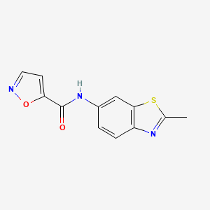 molecular formula C12H9N3O2S B2365811 N-(2-methyl-1,3-benzothiazol-6-yl)-1,2-oxazole-5-carboxamide CAS No. 941993-48-2