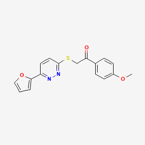 molecular formula C17H14N2O3S B2365819 2-{[6-(furan-2-yl)pyridazin-3-yl]sulfanyl}-1-(4-methoxyphenyl)ethan-1-one CAS No. 872704-34-2