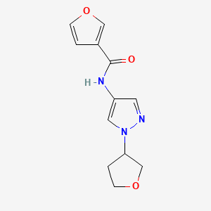 molecular formula C12H13N3O3 B2365825 N-(1-(tetrahydrofuran-3-yl)-1H-pyrazol-4-yl)furan-3-carboxamide CAS No. 1797350-93-6