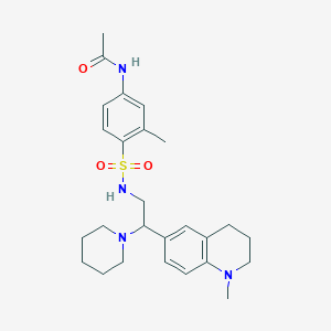 N-(3-methyl-4-(N-(2-(1-methyl-1,2,3,4-tetrahydroquinolin-6-yl)-2-(piperidin-1-yl)ethyl)sulfamoyl)phenyl)acetamide