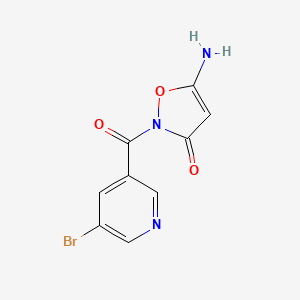 molecular formula C9H6BrN3O3 B2365827 5-氨基-2-[(5-溴吡啶-3-基)羰基]-1,2-恶唑-3(2H)-酮 CAS No. 1807979-81-2