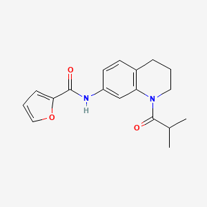 molecular formula C18H20N2O3 B2365828 N-[1-(2-methylpropanoyl)-1,2,3,4-tetrahydroquinolin-7-yl]furan-2-carboxamide CAS No. 1005294-57-4