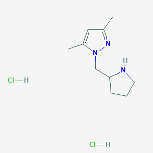 molecular formula C10H19Cl2N3 B2365830 3,5-二甲基-1-(吡咯烷-2-基甲基)-1H-吡唑二盐酸盐 CAS No. 1333757-63-3