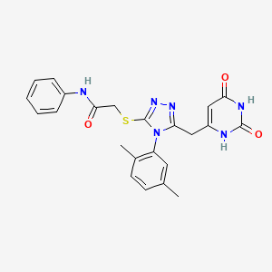 2-[[4-(2,5-dimethylphenyl)-5-[(2,4-dioxo-1H-pyrimidin-6-yl)methyl]-1,2,4-triazol-3-yl]sulfanyl]-N-phenylacetamide