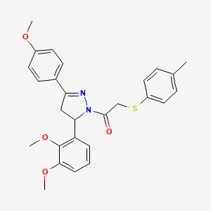 1-(5-(2,3-dimethoxyphenyl)-3-(4-methoxyphenyl)-4,5-dihydro-1H-pyrazol-1-yl)-2-(p-tolylthio)ethanone