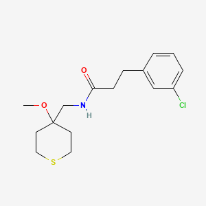 3-(3-chlorophenyl)-N-((4-methoxytetrahydro-2H-thiopyran-4-yl)methyl)propanamide