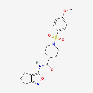 N-(5,6-dihydro-4H-cyclopenta[c]isoxazol-3-yl)-1-((4-methoxyphenyl)sulfonyl)piperidine-4-carboxamide